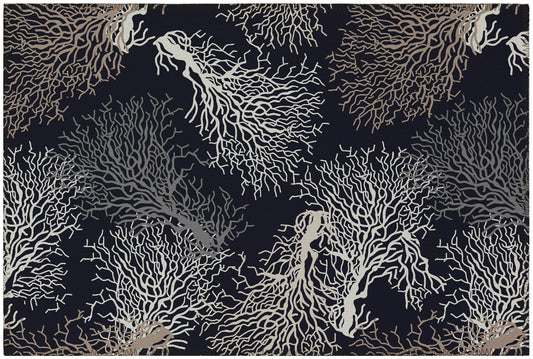 Indoor/Outdoor Seabreeze SZ3 Black Washable 1'8" x 2'6" Rug