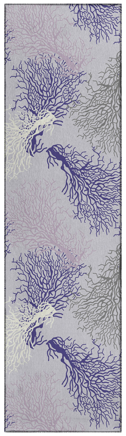 Indoor/Outdoor Seabreeze SZ3 Lavender Washable 2'3" x 7'6" Runner Rug