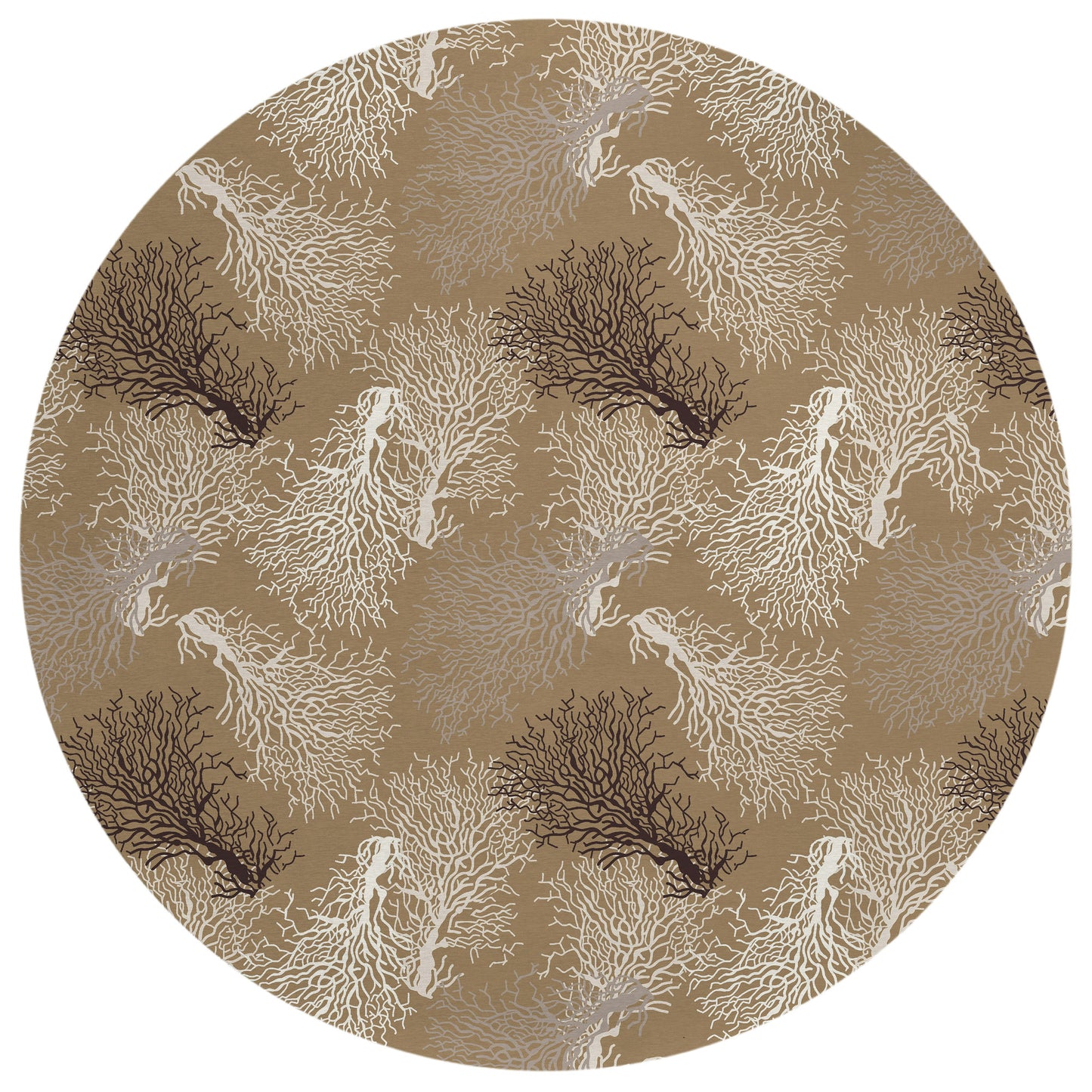 Indoor/Outdoor Seabreeze SZ3 Taupe Washable 8' x 8' Round Rug