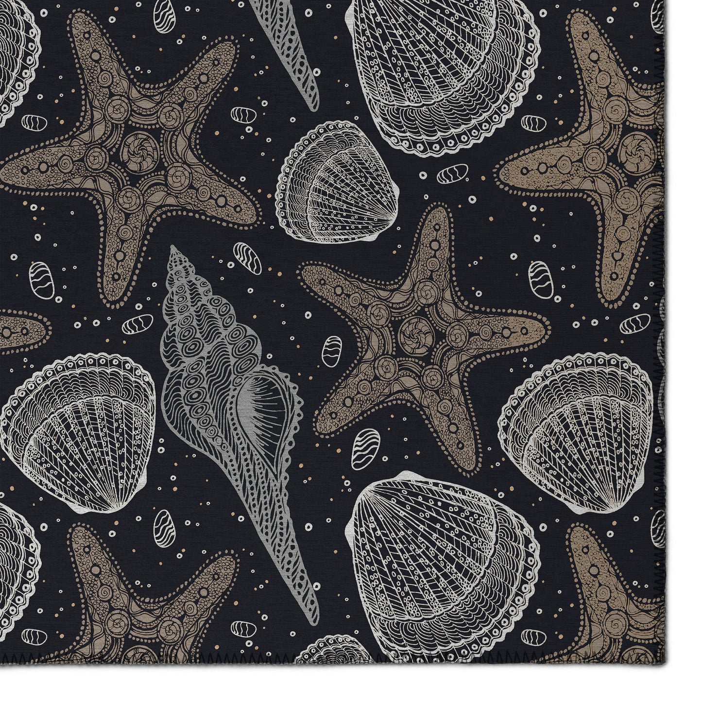 Indoor/Outdoor Seabreeze SZ4 Black Washable 1'8" x 2'6" Rug