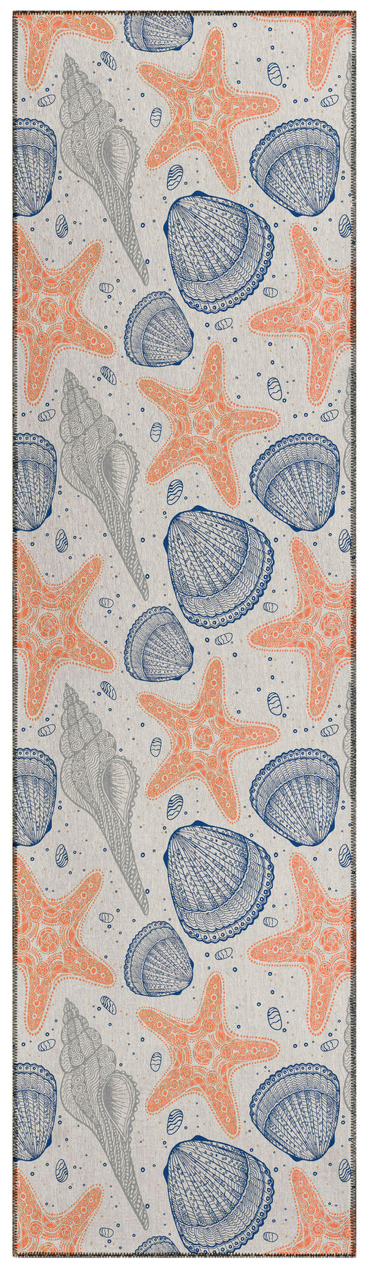Indoor/Outdoor Seabreeze SZ4 Flax Washable 2'3" x 7'6" Runner Rug
