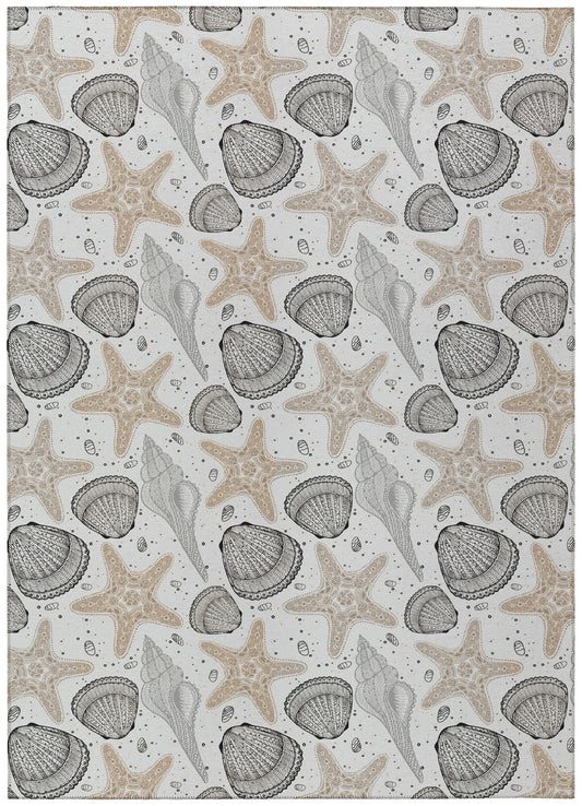Indoor/Outdoor Seabreeze SZ4 Silver Washable 10' x 14' Rug