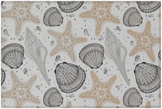 Indoor/Outdoor Seabreeze SZ4 Silver Washable 1'8" x 2'6" Rug