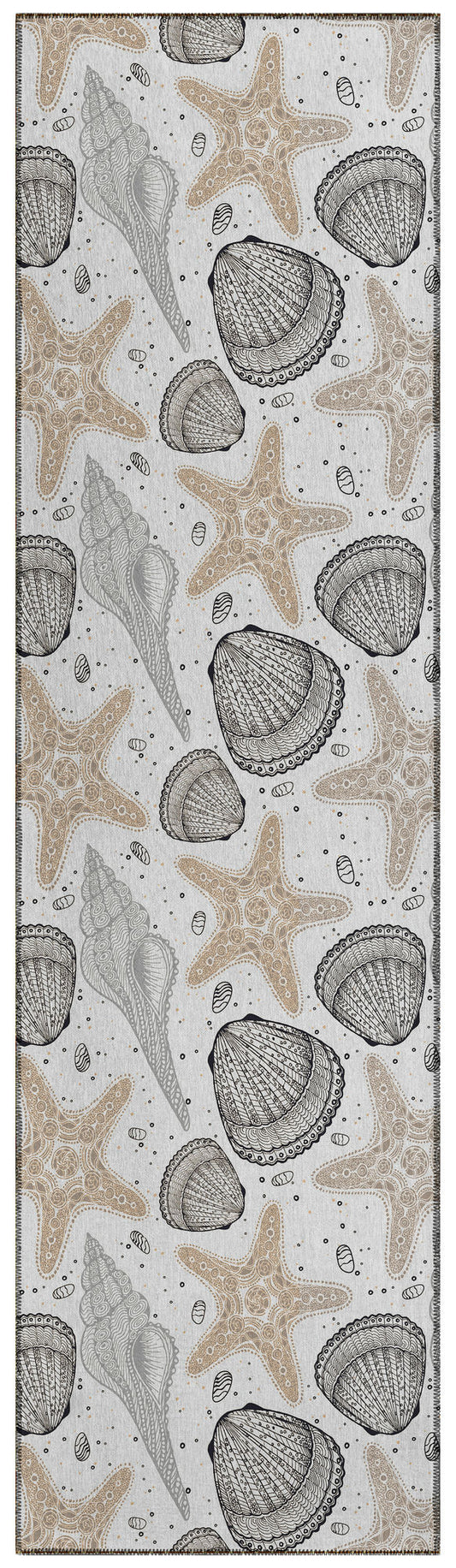 Indoor/Outdoor Seabreeze SZ4 Silver Washable 2'3" x 7'6" Runner Rug