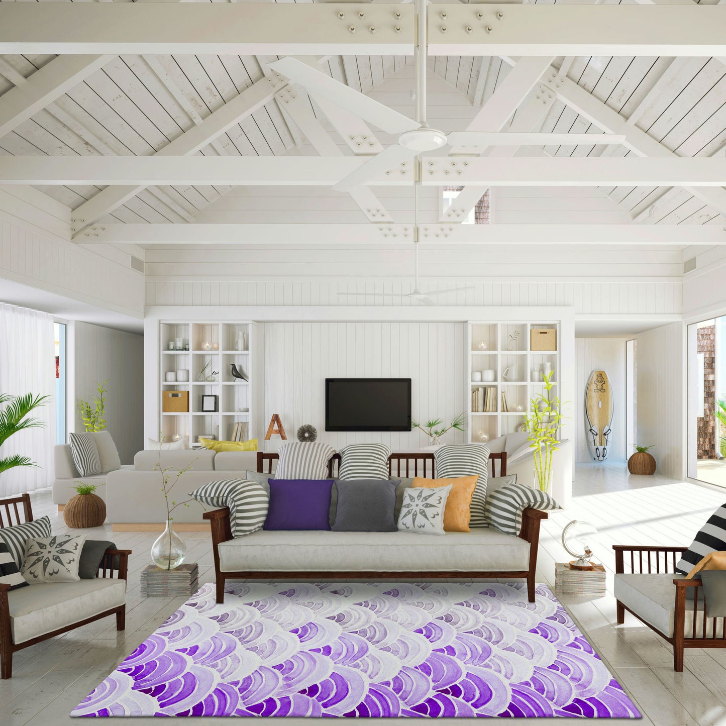 Indoor/Outdoor Seabreeze SZ5 Violet Washable 3' x 5' Rug