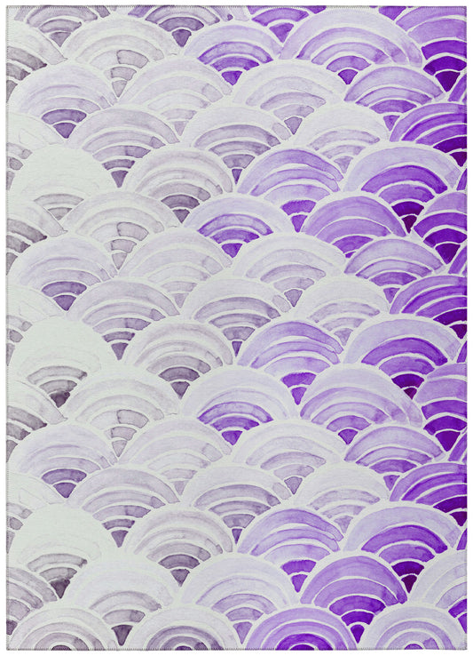 Indoor/Outdoor Seabreeze SZ5 Violet Washable 8' x 8' Round Rug