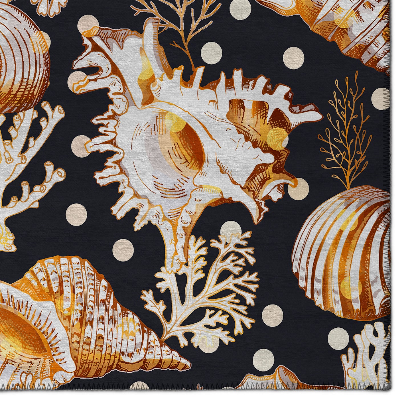 Indoor/Outdoor Seabreeze SZ6 Black Washable 2'3" x 7'6" Runner Rug