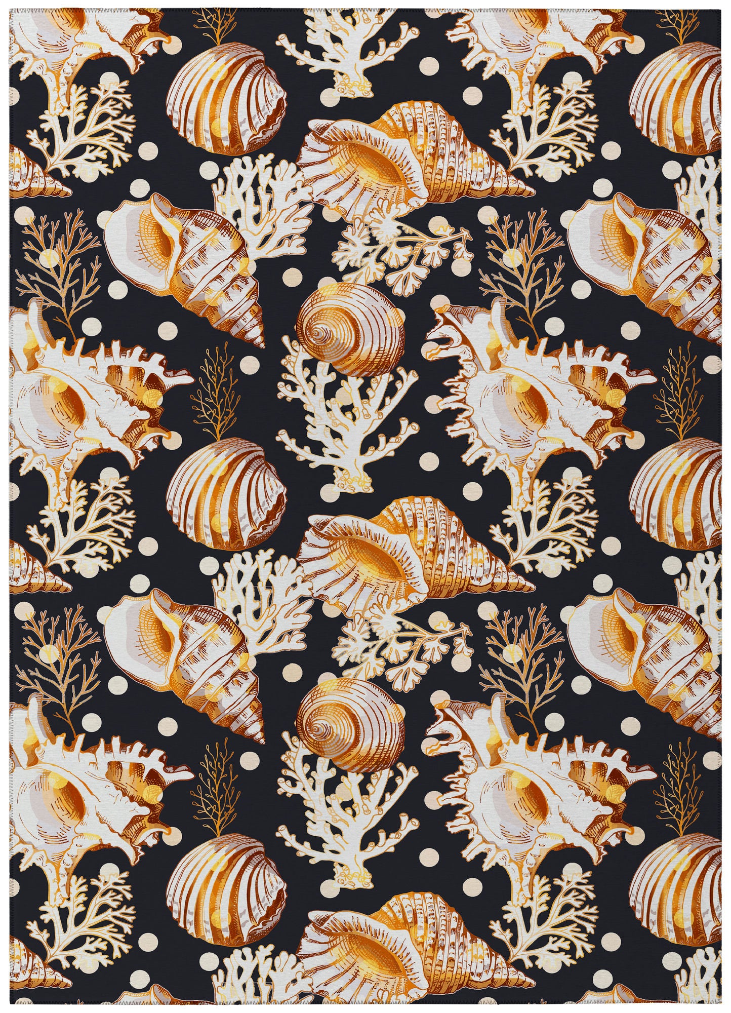 Indoor/Outdoor Seabreeze SZ6 Black Washable 9' x 12' Rug