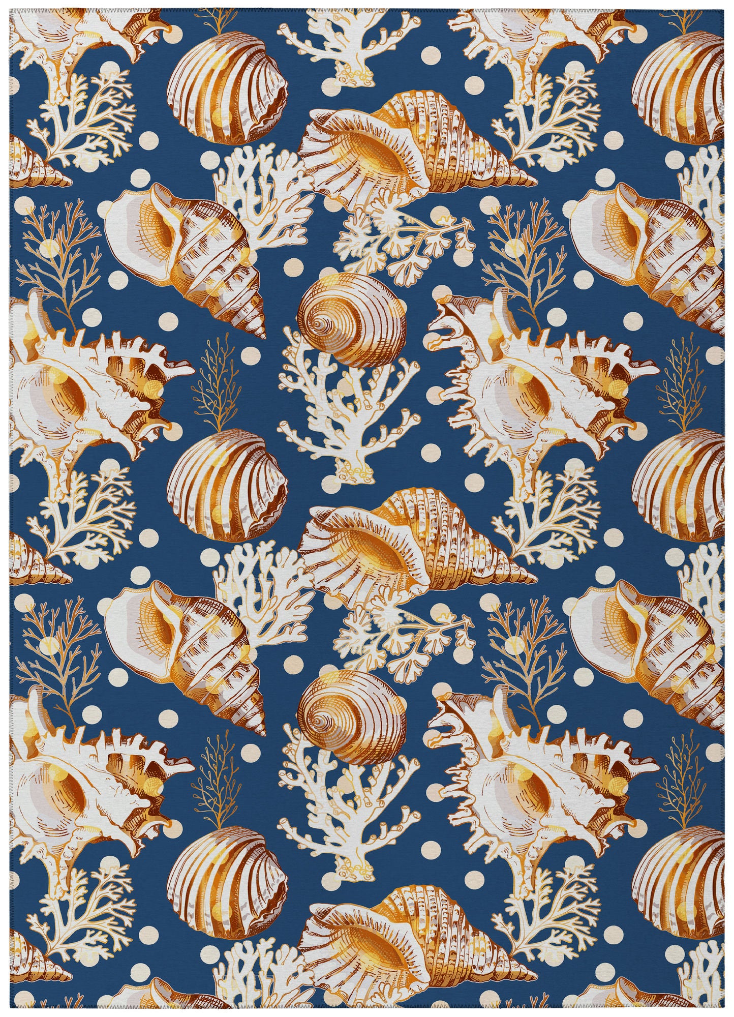 Indoor/Outdoor Seabreeze SZ6 Navy Washable 10' x 14' Rug