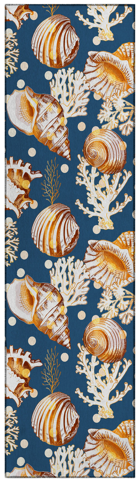 Indoor/Outdoor Seabreeze SZ6 Navy Washable 2'3" x 7'6" Runner Rug