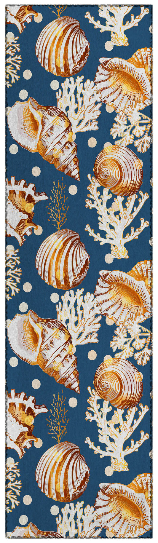 Indoor/Outdoor Seabreeze SZ6 Navy Washable 2'3" x 7'6" Runner Rug