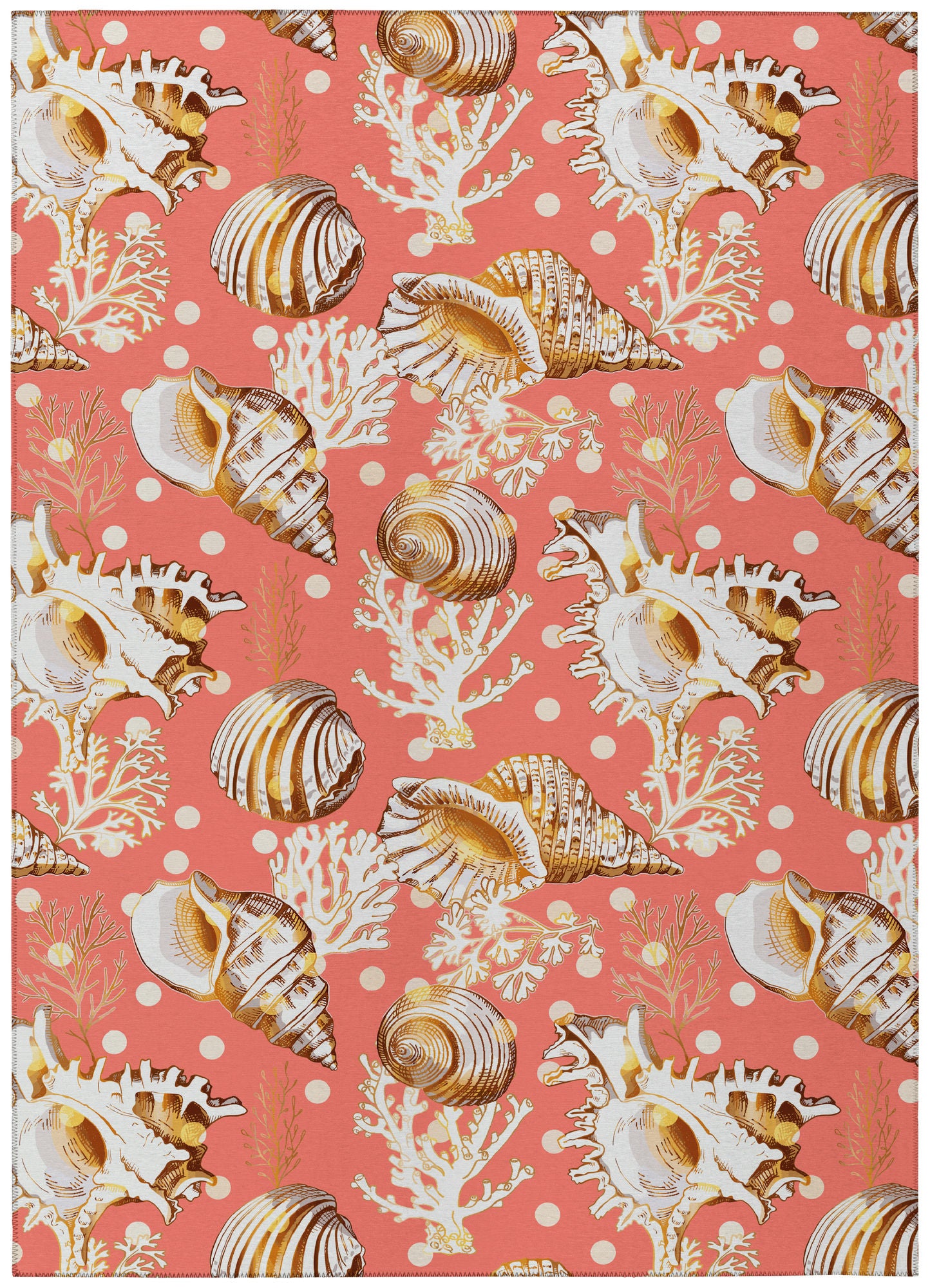Indoor/Outdoor Seabreeze SZ6 Salmon Washable 10' x 14' Rug