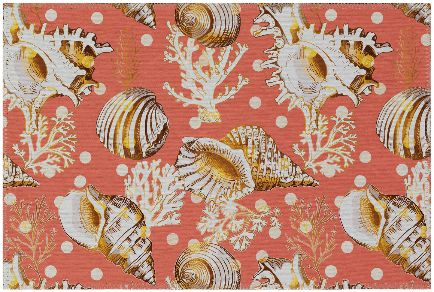 Indoor/Outdoor Seabreeze SZ6 Salmon Washable 1'8" x 2'6" Rug