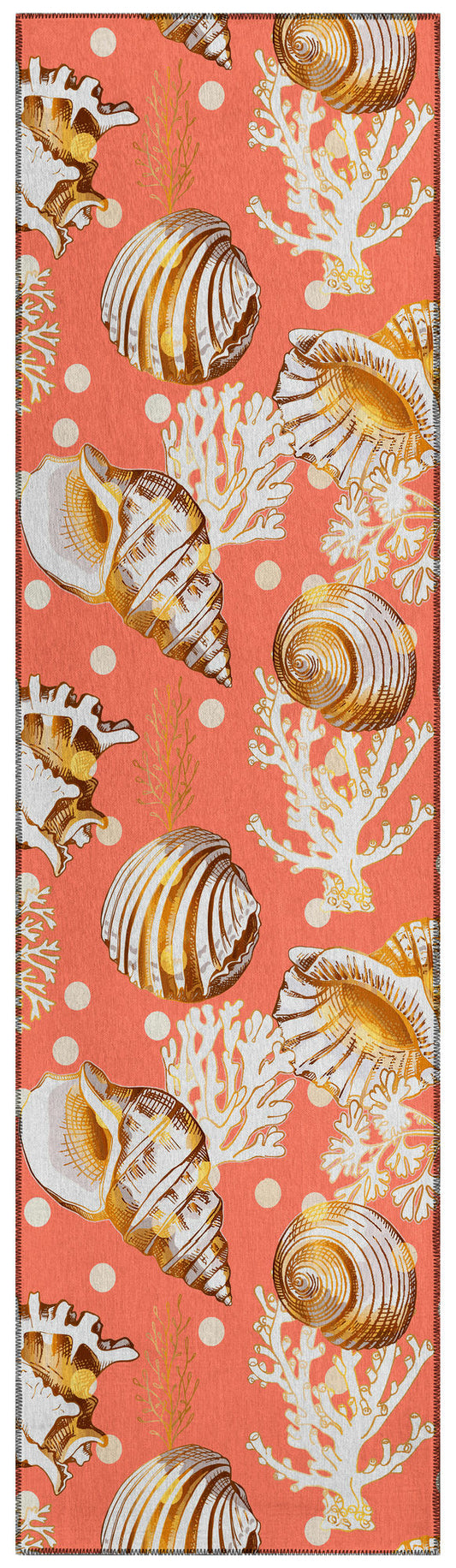 Indoor/Outdoor Seabreeze SZ6 Salmon Washable 2'3" x 7'6" Runner Rug