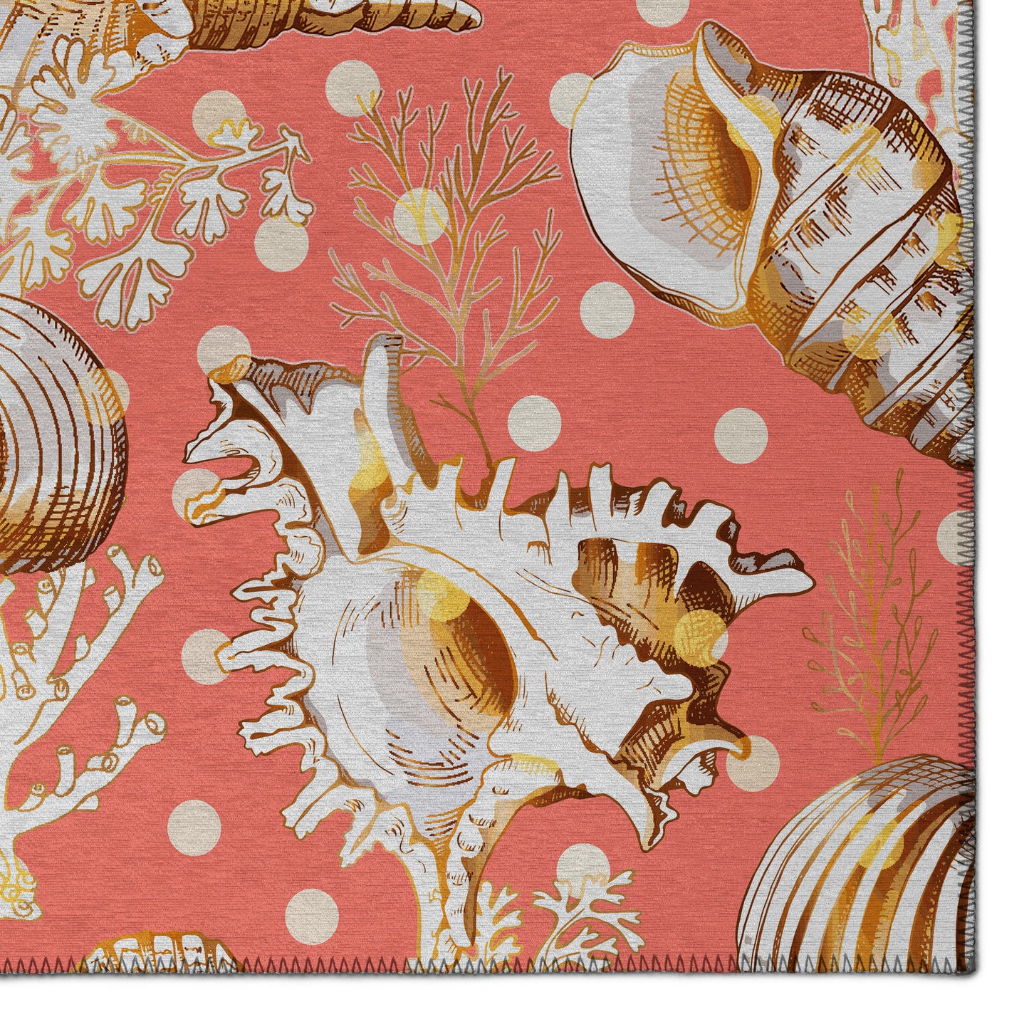 Indoor/Outdoor Seabreeze SZ6 Salmon Washable 8' x 8' Round Rug