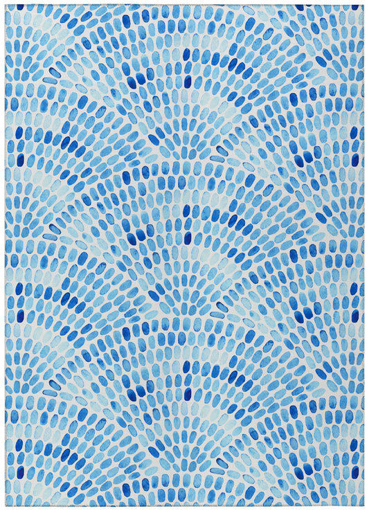 Indoor/Outdoor Seabreeze SZ7 Indigo Washable 10' x 14' Rug