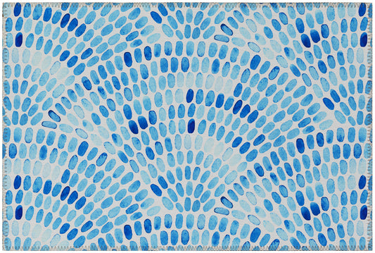 Indoor/Outdoor Seabreeze SZ7 Indigo Washable 1'8" x 2'6" Rug