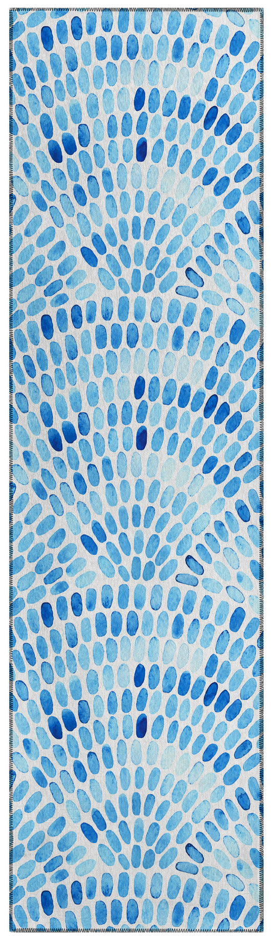 Indoor/Outdoor Seabreeze SZ7 Indigo Washable 2'3" x 7'6" Runner Rug