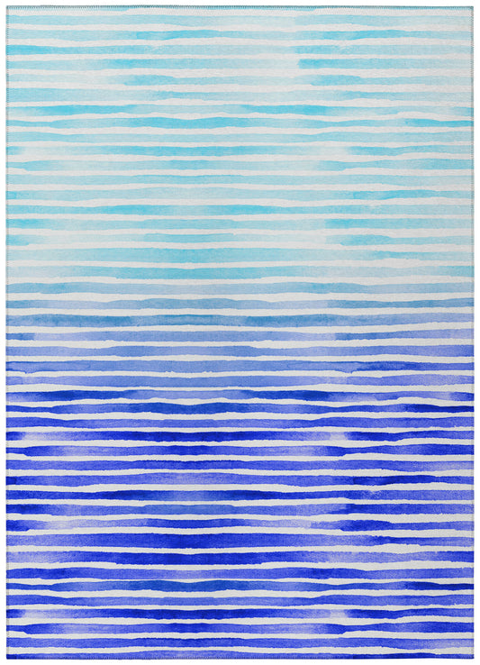 Indoor/Outdoor Seabreeze SZ8 Navy Washable 10' x 14' Rug