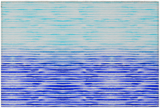 Indoor/Outdoor Seabreeze SZ8 Navy Washable 1'8" x 2'6" Rug