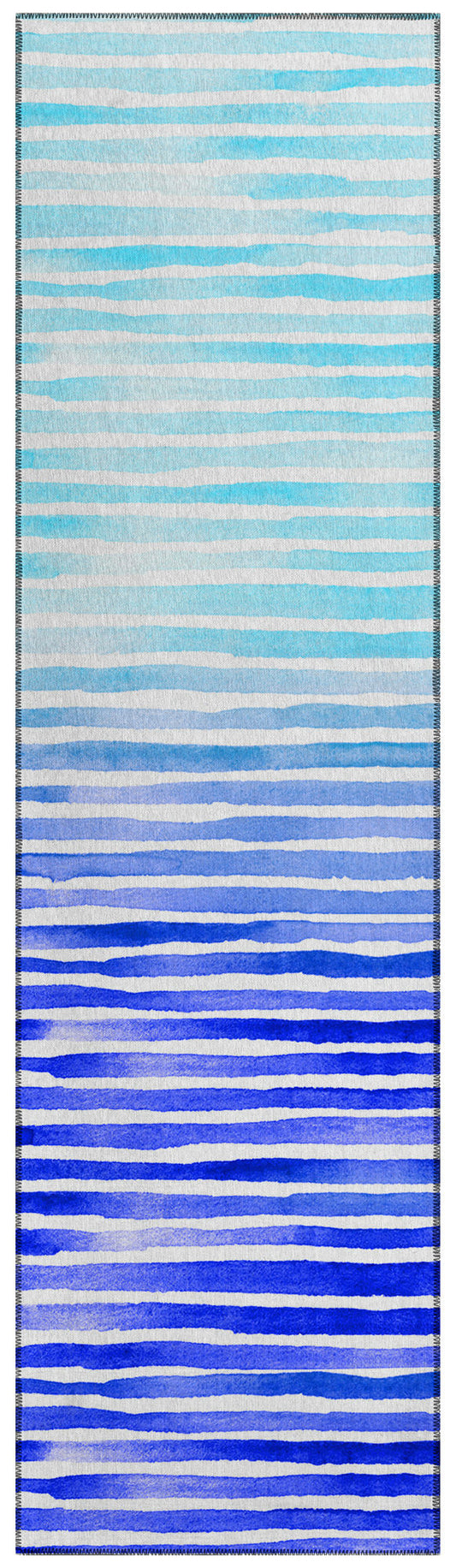 Indoor/Outdoor Seabreeze SZ8 Navy Washable 2'3" x 7'6" Runner Rug
