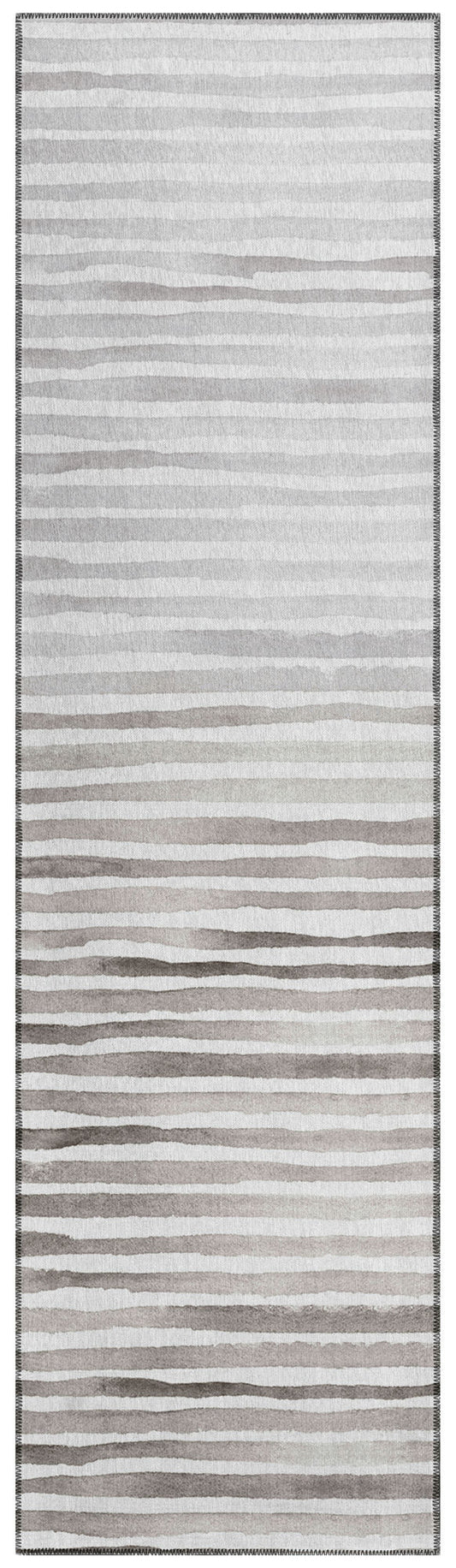 Indoor/Outdoor Seabreeze SZ8 Pewter Washable 2'3" x 7'6" Runner Rug