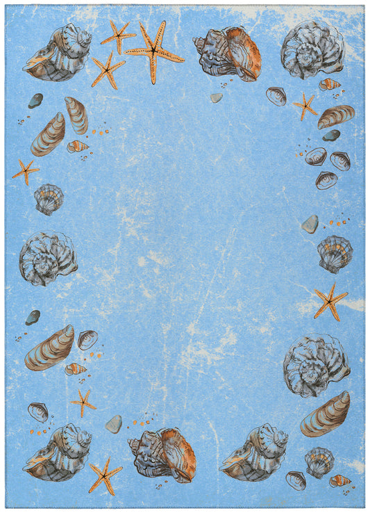 Indoor/Outdoor Seabreeze SZ9 Denim Washable 10' x 14' Rug
