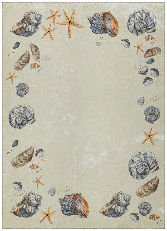 Indoor/Outdoor Seabreeze SZ9 Ivory Washable 10' x 14' Rug