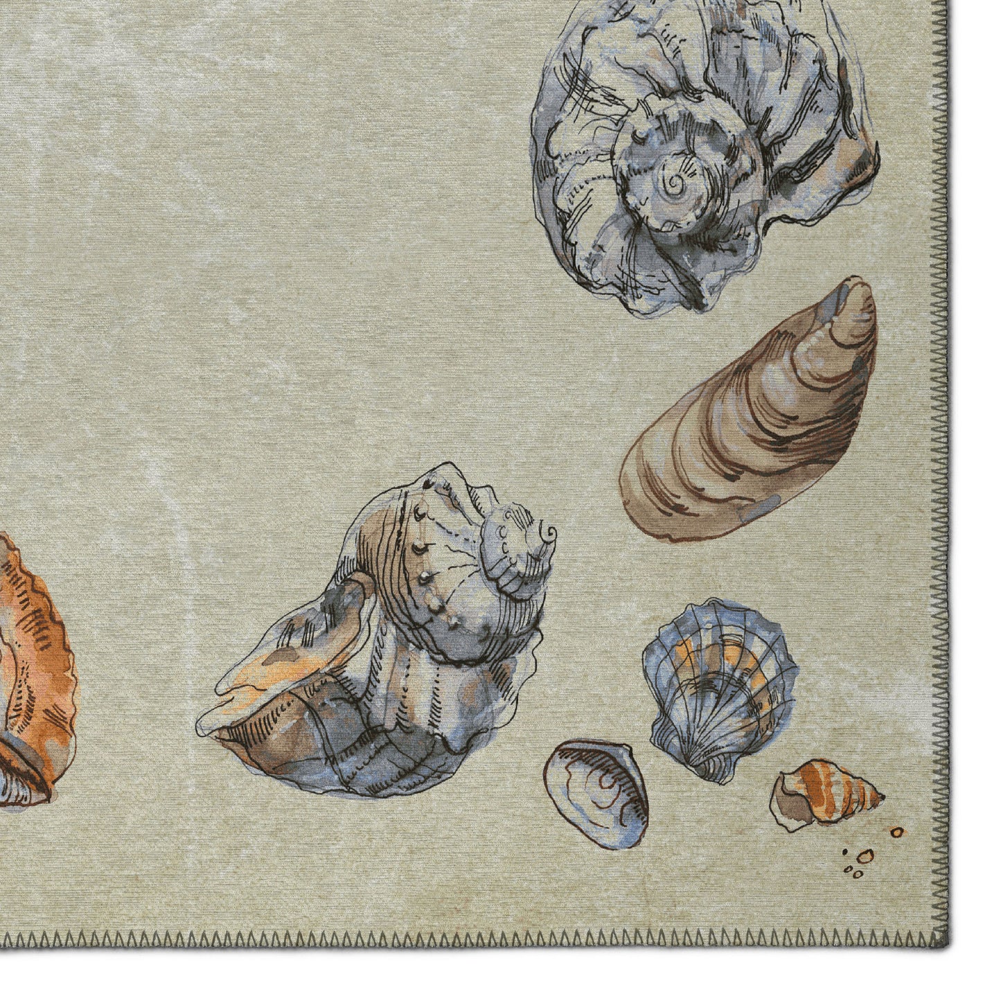 Indoor/Outdoor Seabreeze SZ9 Ivory Washable 8' x 10' Rug