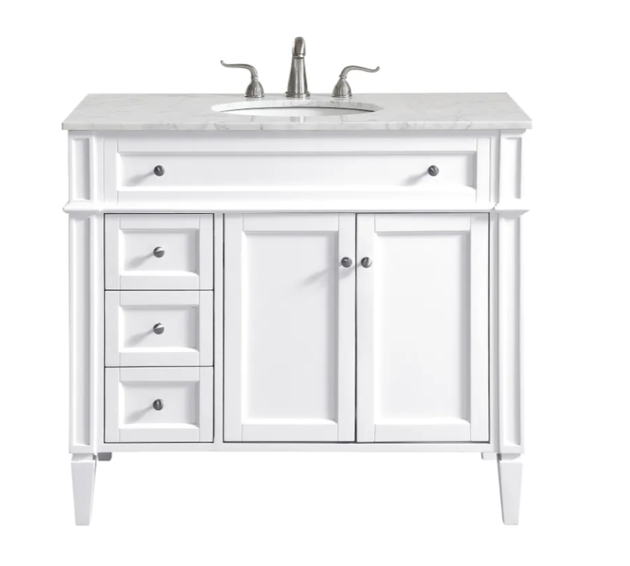 40" Single Bathroom Vanity Set In White