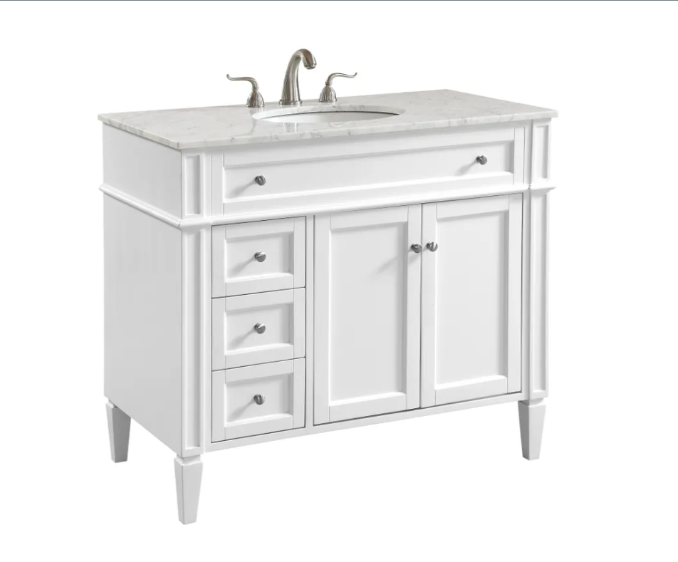 40" Single Bathroom Vanity Set In White