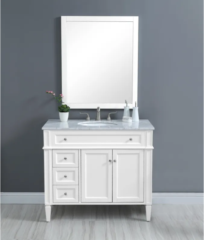 40" Single Bathroom Vanity Set In White