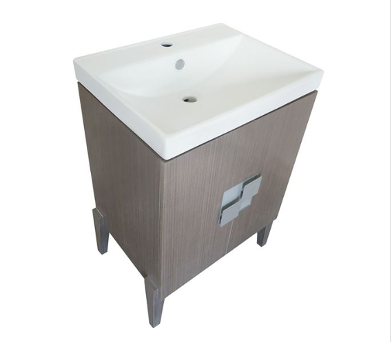 25" in Single sink vanity-Wood-Gray