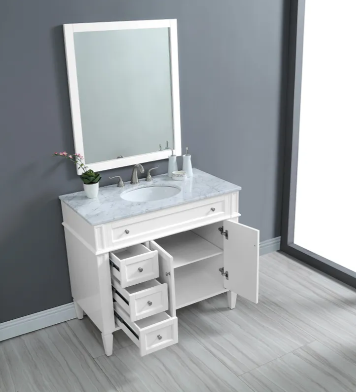 40" Single Bathroom Vanity Set In White