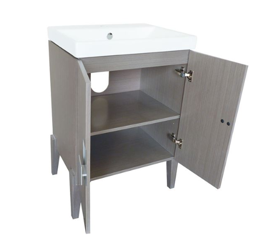 25" in Single sink vanity-Wood-Gray