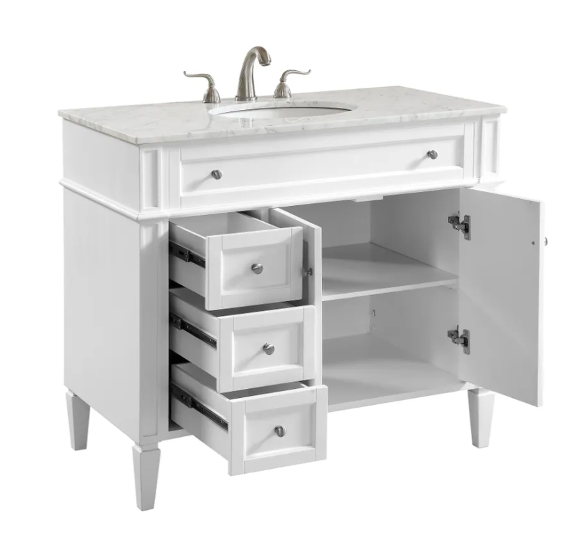 40" Single Bathroom Vanity Set In White