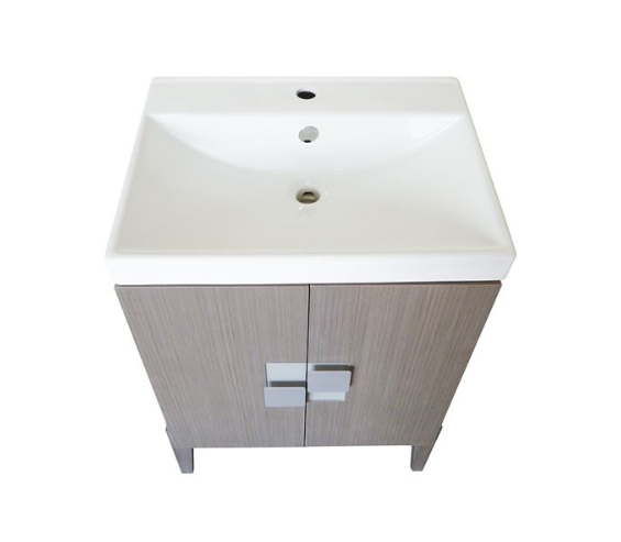 25" in Single sink vanity-Wood-Gray