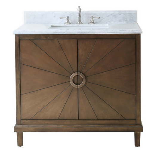 36" Antique Coffee Sink Vanity, WLF7040-37 Top, No Faucet