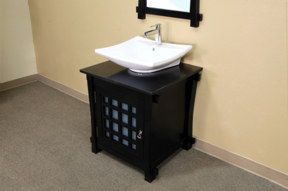 30 in Single sink vanity-wood-black