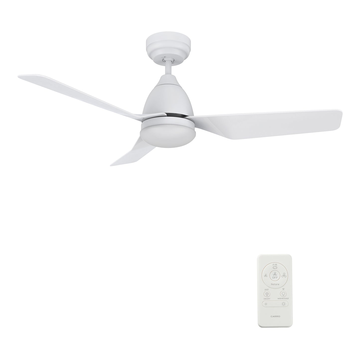 Roque 44 Inch 3-Blade Smart Ceiling Fan - White
