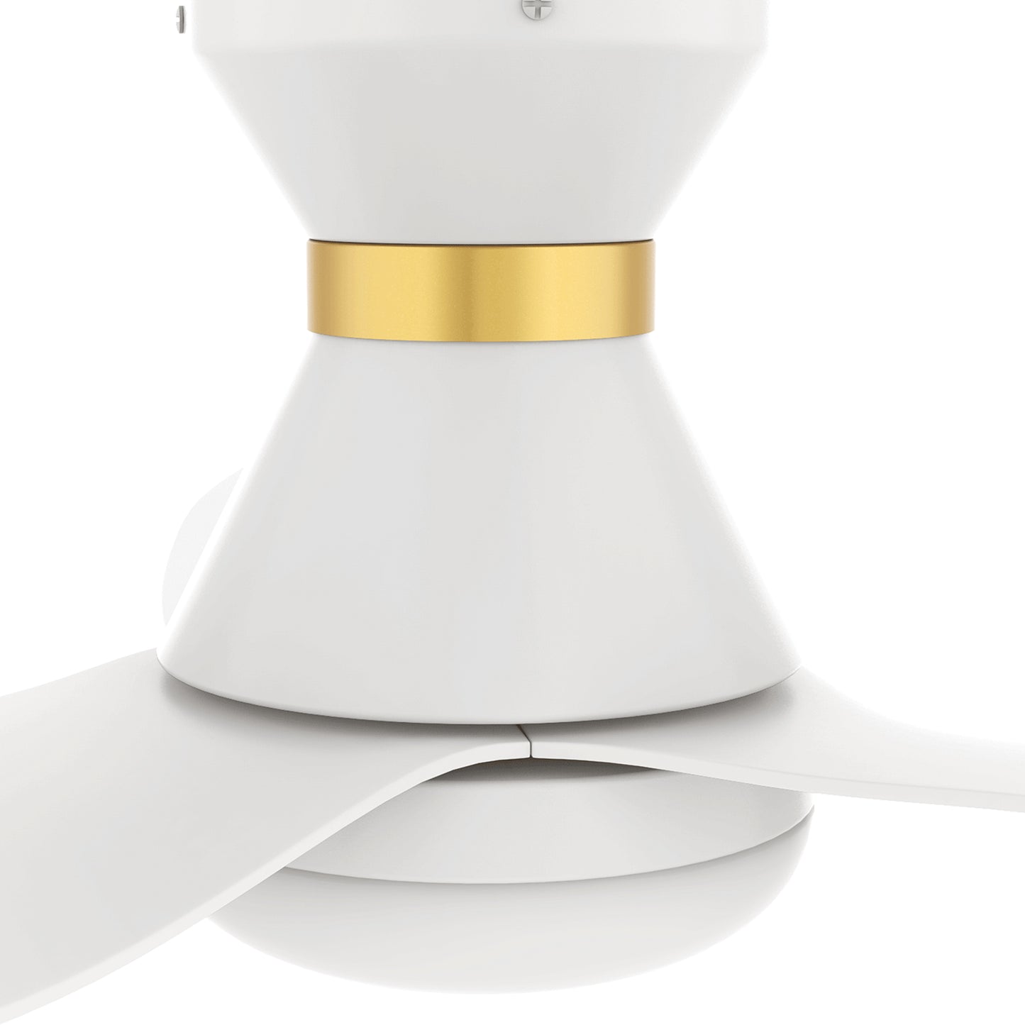 Ryatt 45 Inch 3-Blade Smart Ceiling Fan - White (Gold Detail)