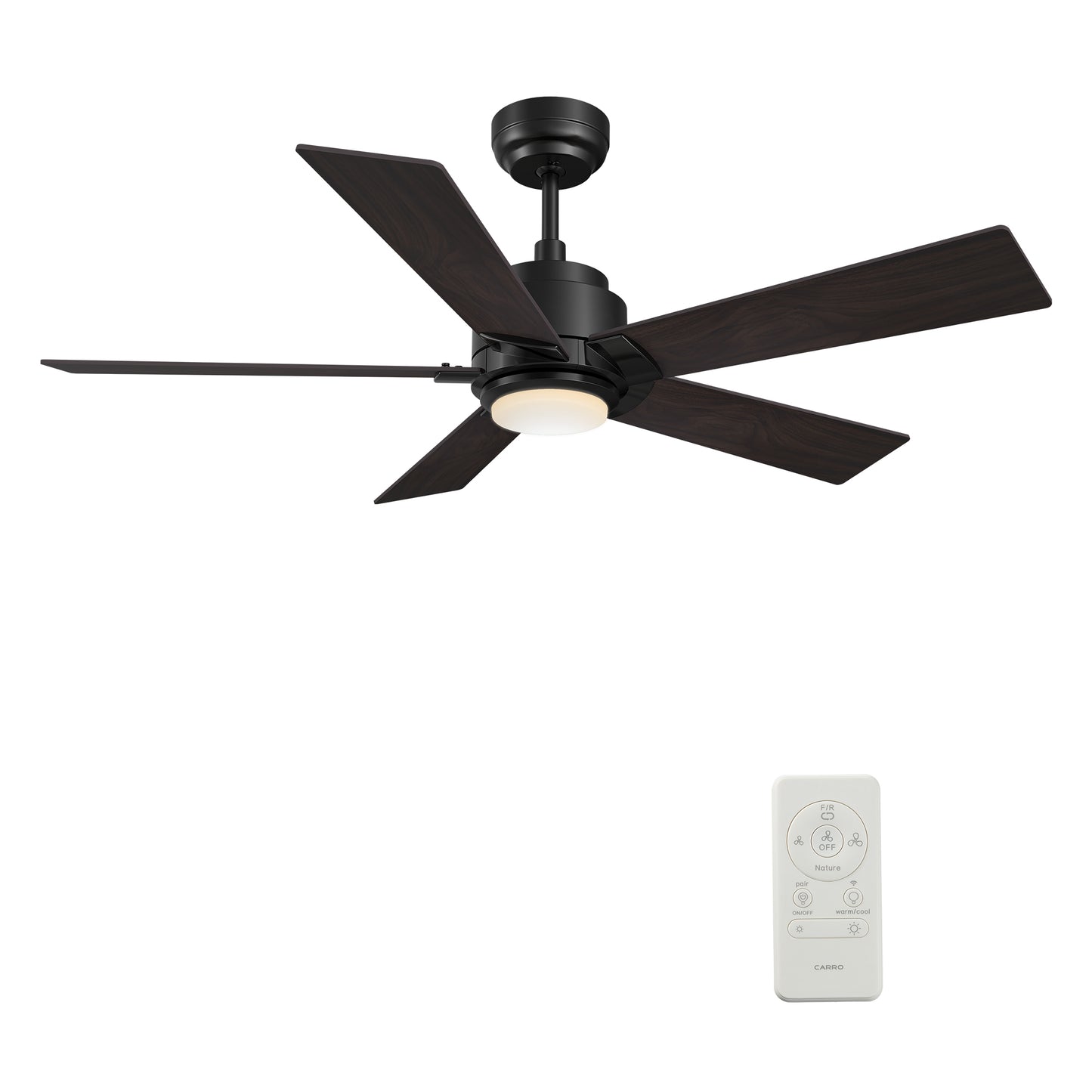 Ascender 48 Inch 5-Blade Smart Ceiling Fan - Black