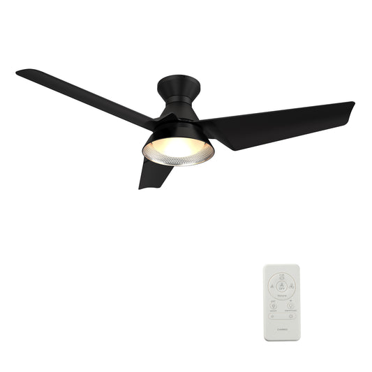 Kreis 52 Inch 3-Blade Smart Ceiling Fan - Black/Black