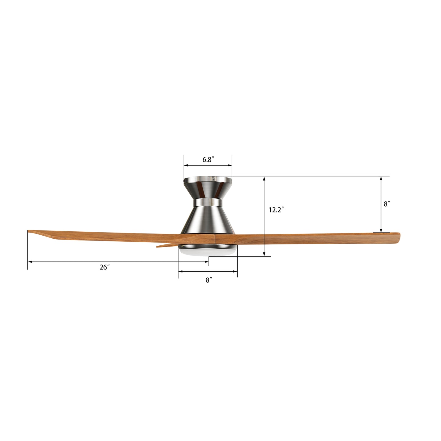 Nicolet 52 Inch 3-Blade Smart Ceiling Fan - Silver
