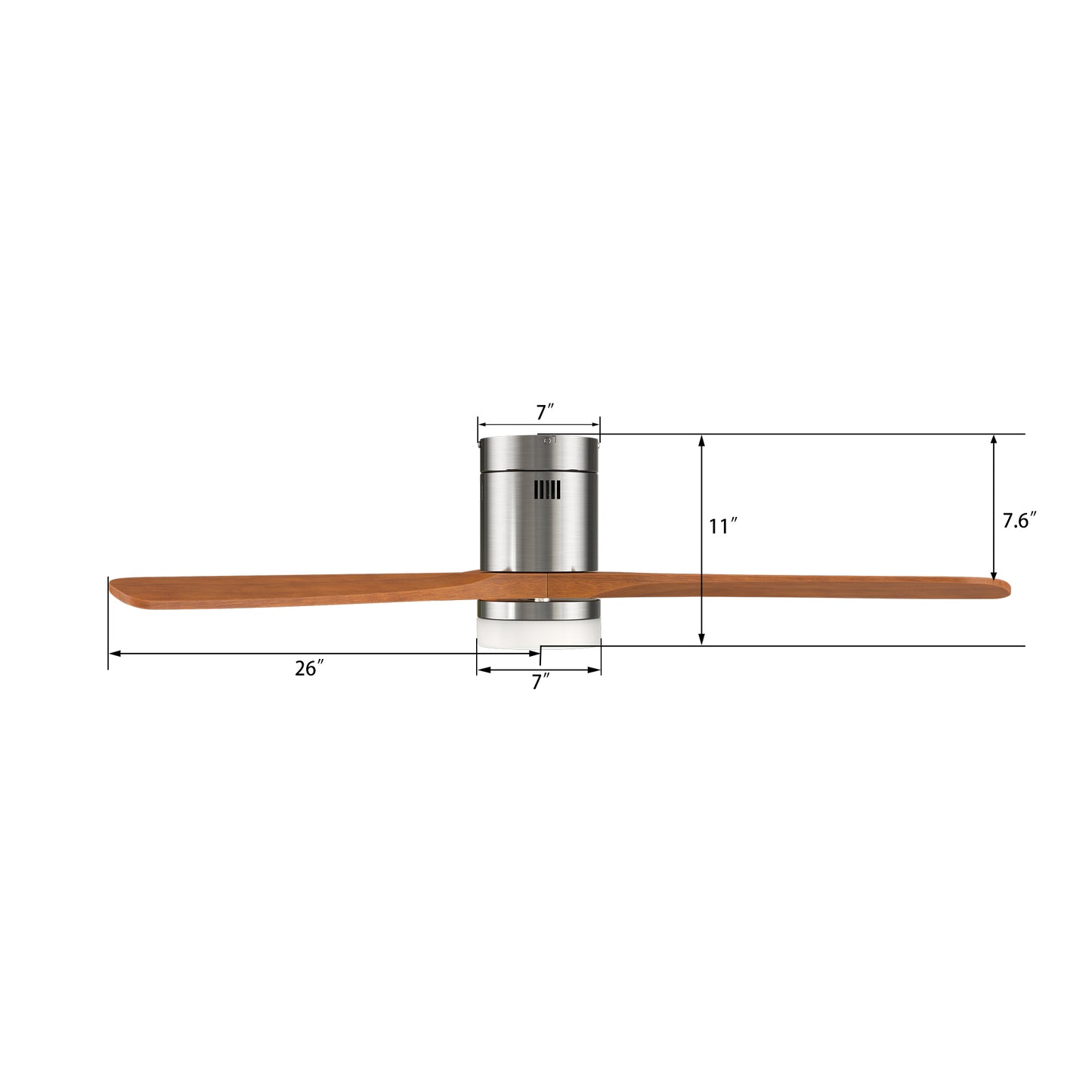 Labelle 52 Inch 3-Blade Smart Ceiling Fan - Silver