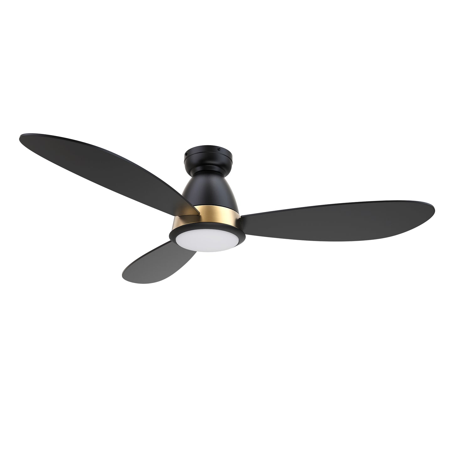 York 52 Inch 3-Blade Flush Mount Smart Ceiling Fan - Black