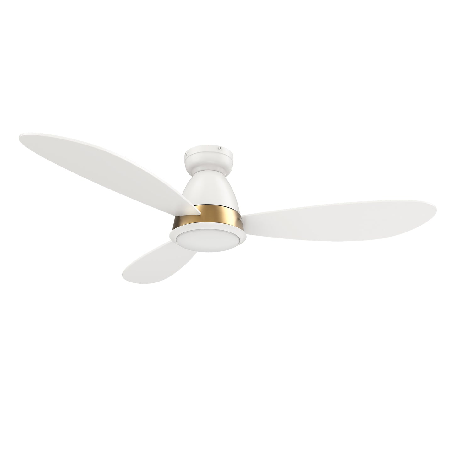 York 52 Inch 3-Blade Smart Ceiling Fan - White (Gold Detail)