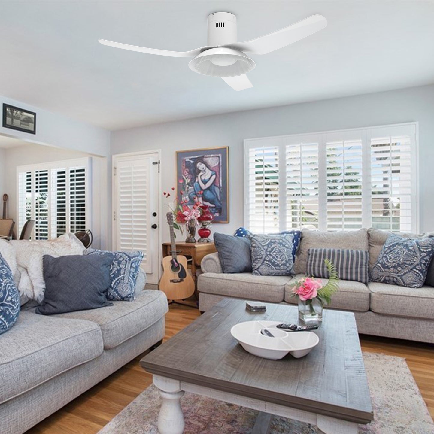 Daffodil 52 Inch 3-Blade Smart Ceiling Fan - White