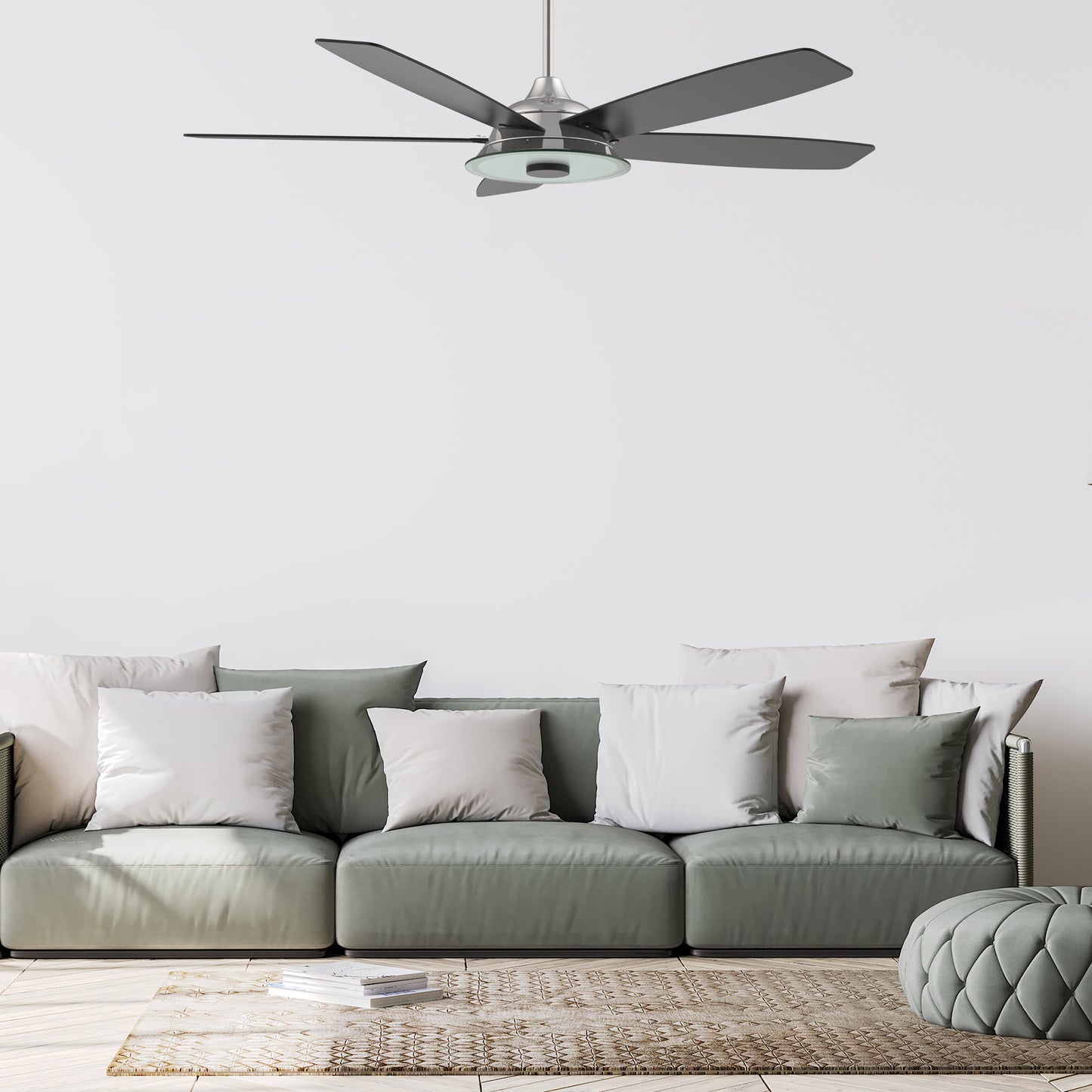 Journey 52 Inch 5-Blade Smart Ceiling Fan - Silver