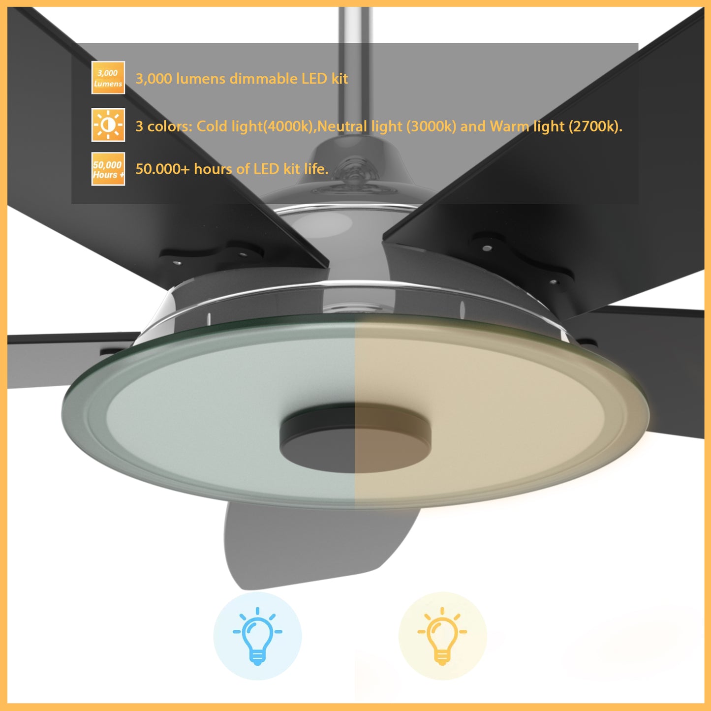 Journey 52 Inch 5-Blade Smart Ceiling Fan - Silver